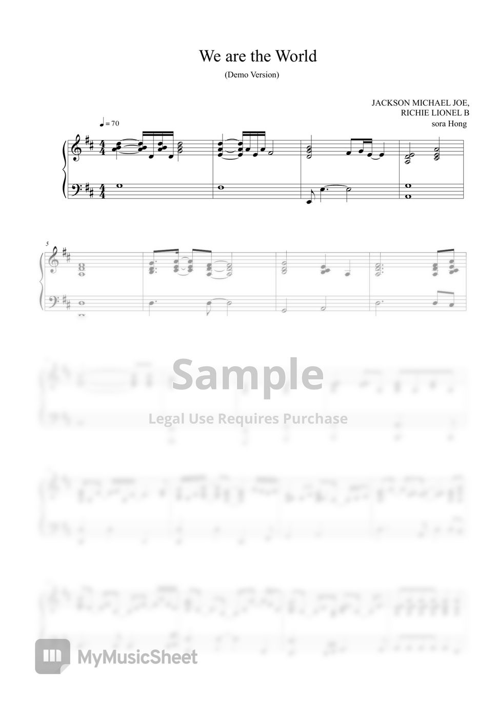 Michael jackson we are the world demo version by sora hong