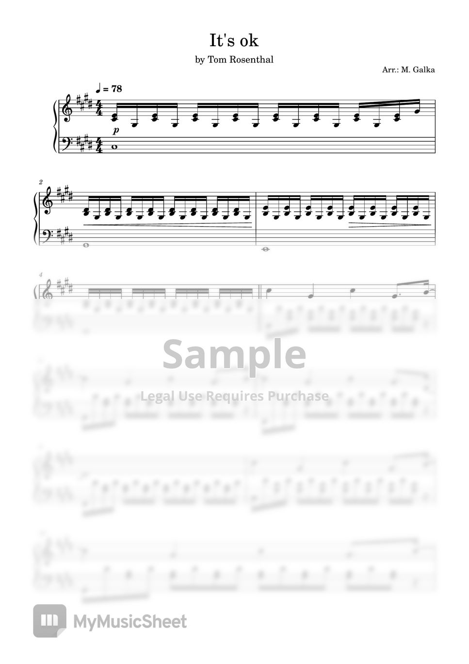 tom-rosenthal-it-s-ok-piano-cover-sheets-by-m-galka