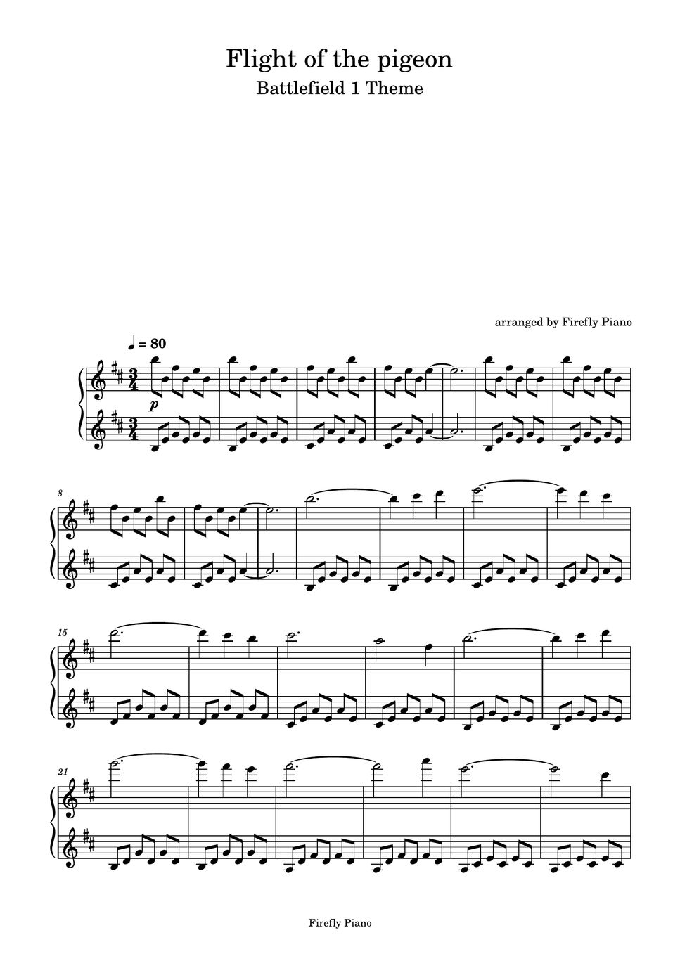 Battlefield ost flight of the pigeon sheet by firefly piano