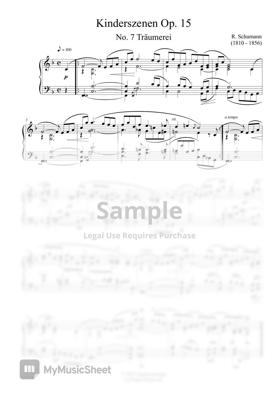 R. Schumann - Schumann Kinderszenen Op. 15 by MyMusicSheet Official