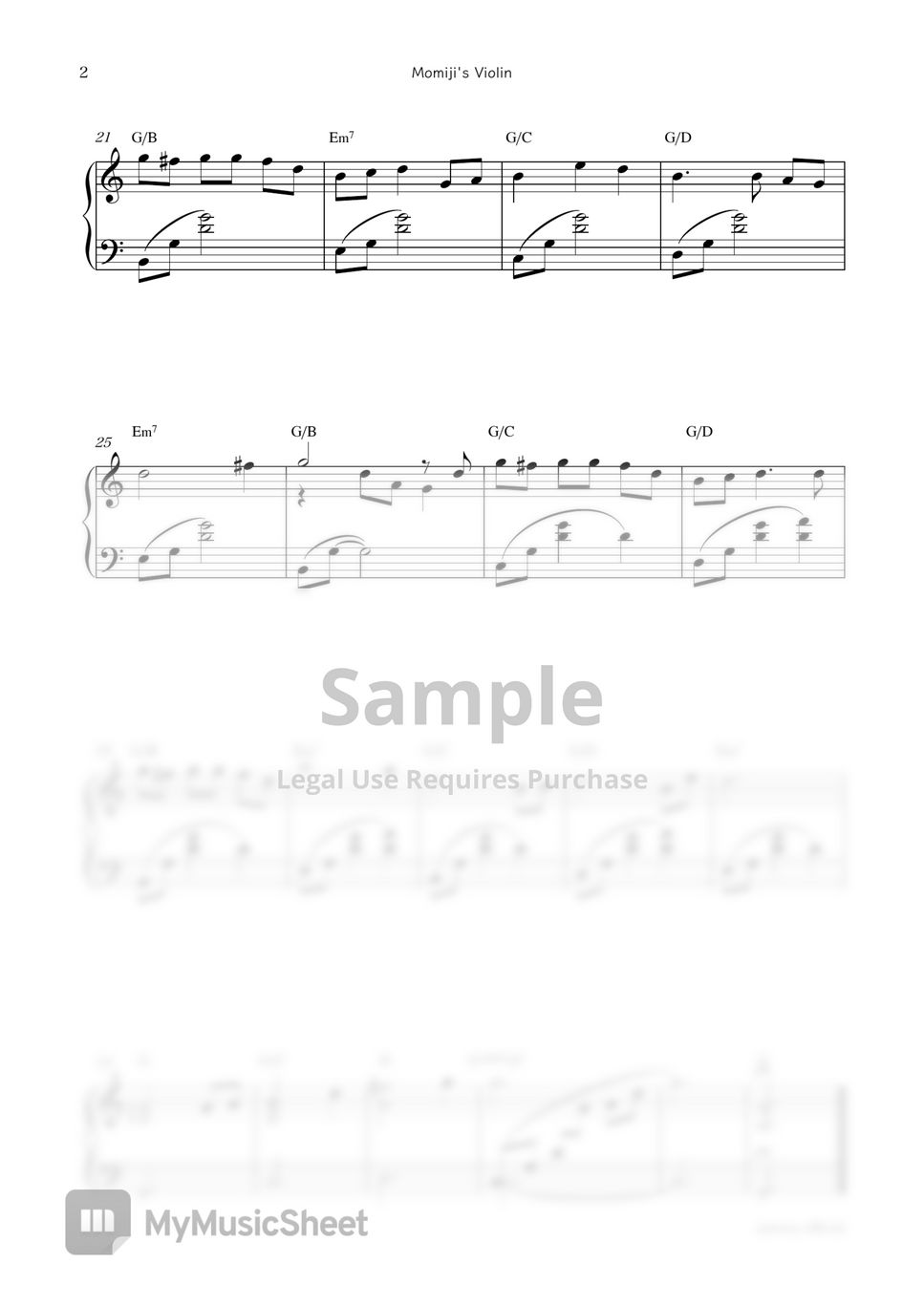 “Fruits Basket（フルーツバスケット）” OST Momiji's Violin Sheets by sammy