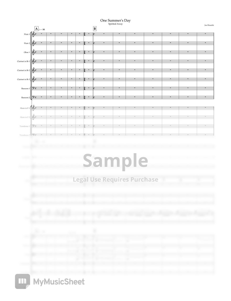 Joe Hisaishi - One Summer's Day(Spirited Away) - Melodyphony - Score and Part by Hai Mai