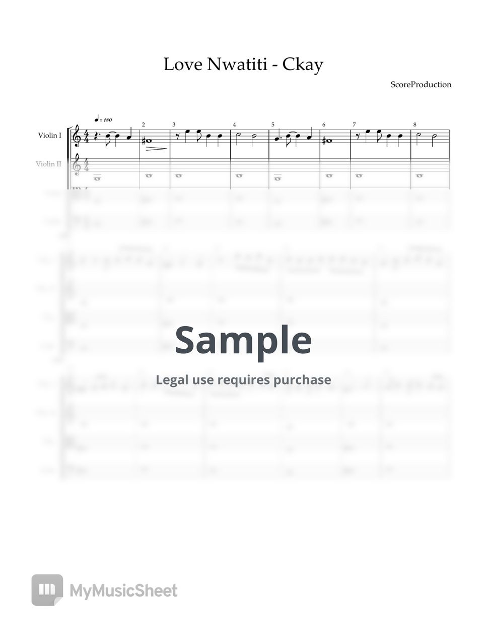 Ckay - Love Nwantiti (for string quartet Score+Parts) by ScoreProduction