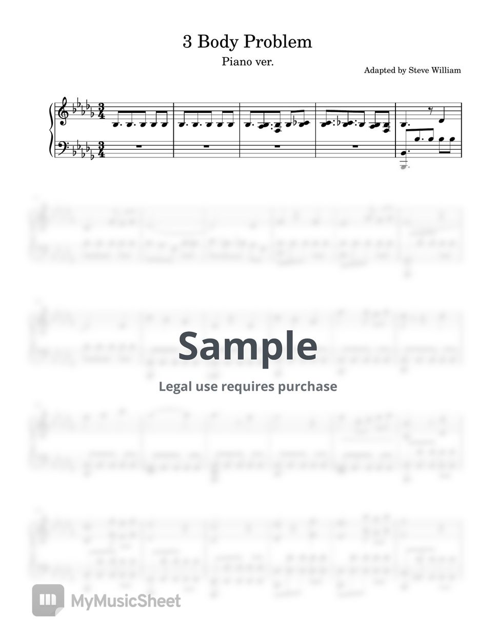 Steve william 3 body problem sheets by ramin djawadi