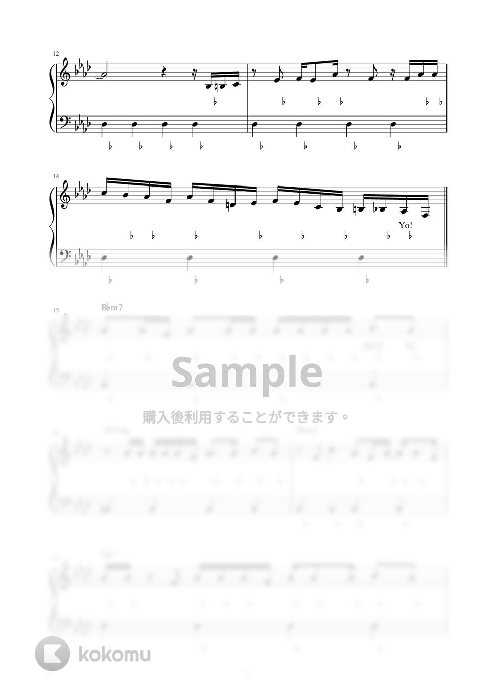 EIKO starring 96猫 - 気分上々↑↑ (ピアノ楽譜 / かんたん両手 / 歌詞付き / ドレミ付き / 初心者向き) by piano.tokyo