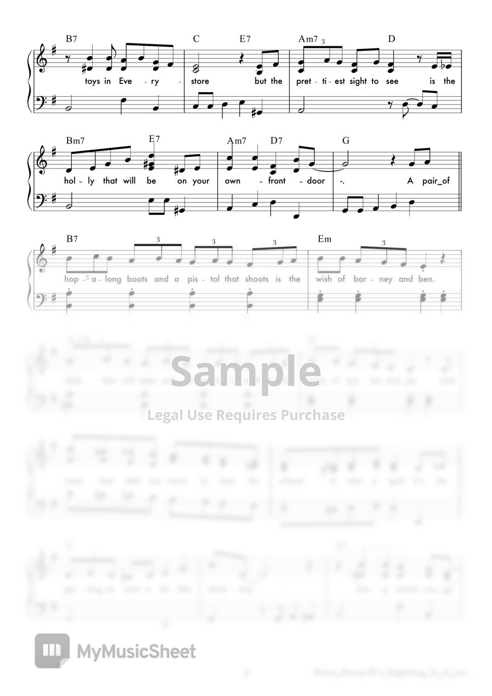 Michael Buble - It's Beginning To Look A Lot Like Christmas (Easy piano sheet) by Lava