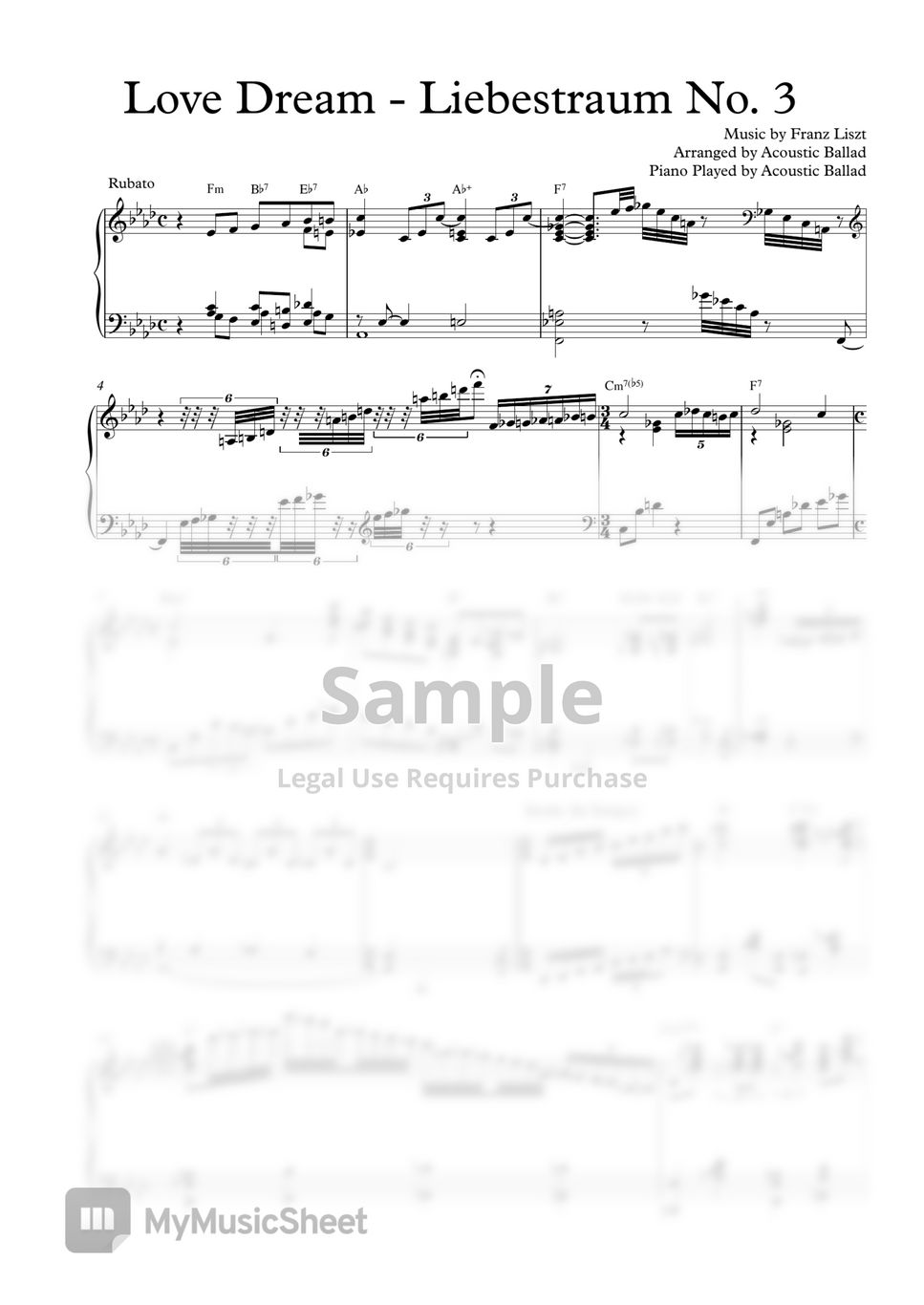 Liszt - Love Dream(Liebestraum No.3) (Jazz Piano Ver.) by Acoustic Ballad