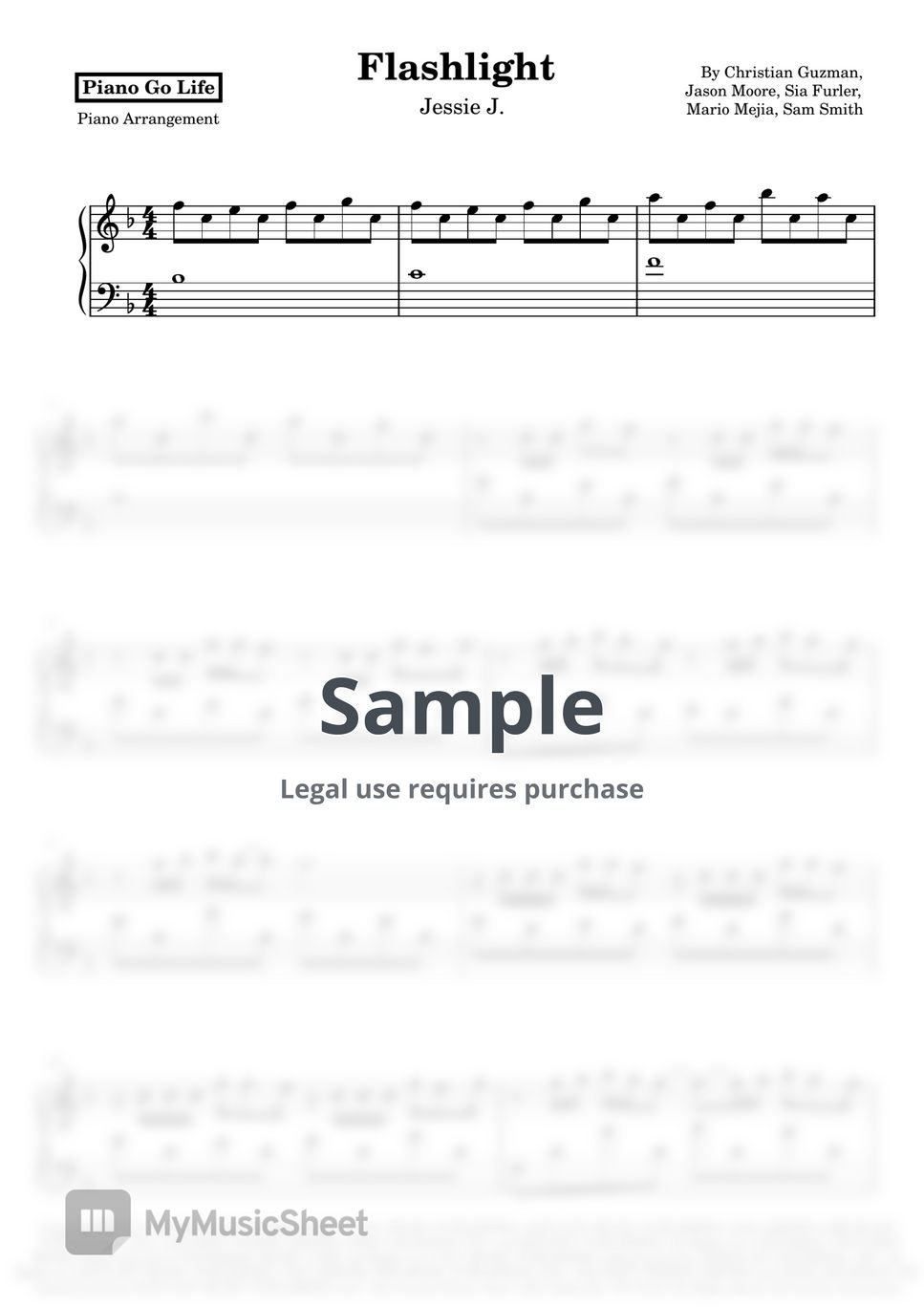 Jessie J. - Flashlight 악보 by Piano Go Life