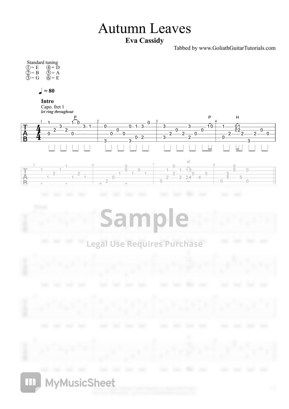Eva Cassidy - Autumn Leaves by Goliath Guitar Tutorials