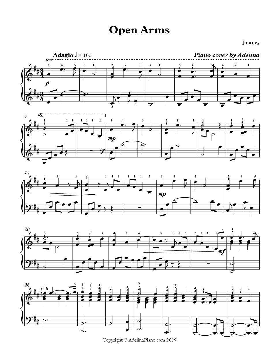 Journey Open Arms Sheets by Adelina Piano