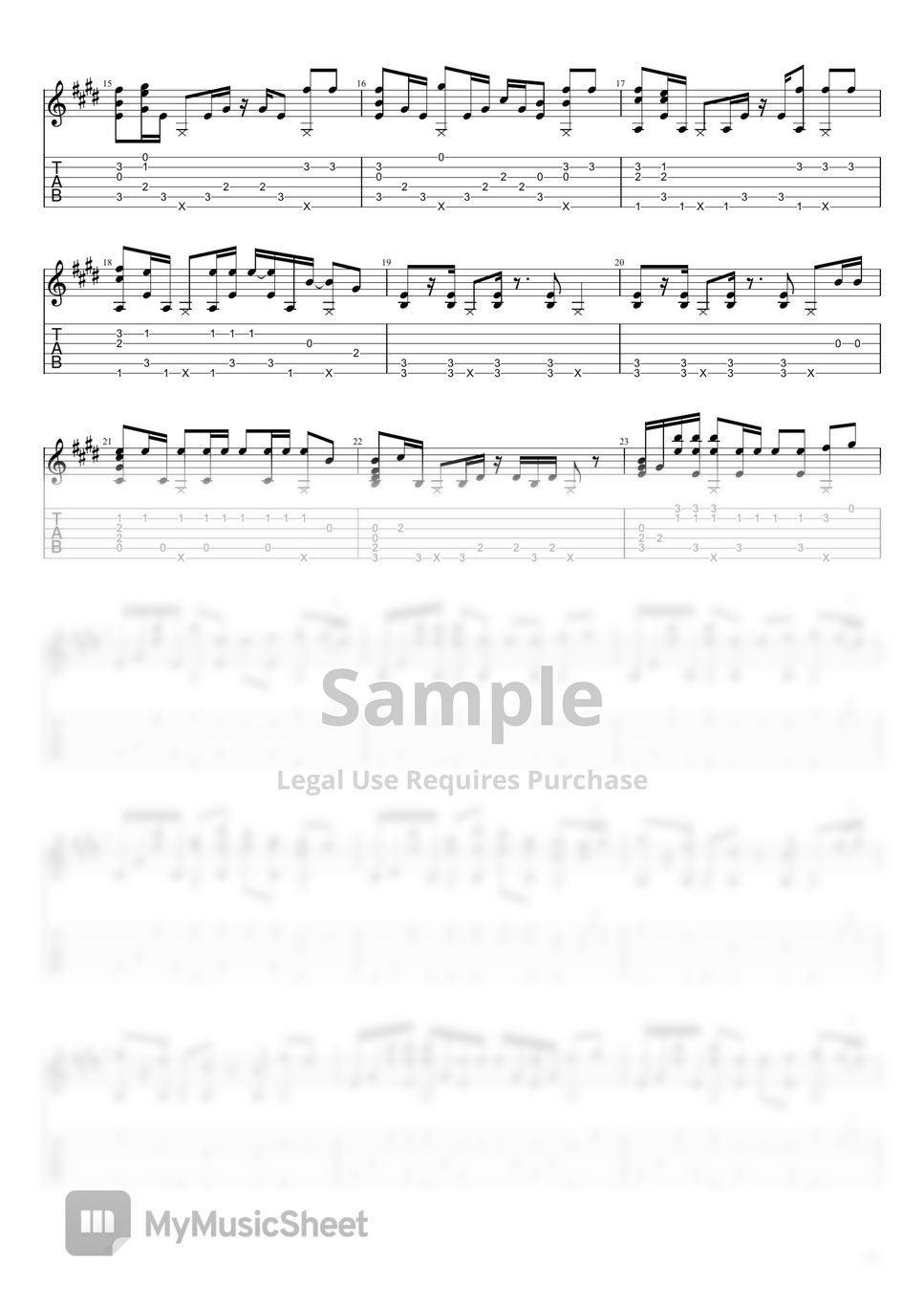 Little mix black magic fingerstyle guitar tab 1staff by sapphire moon