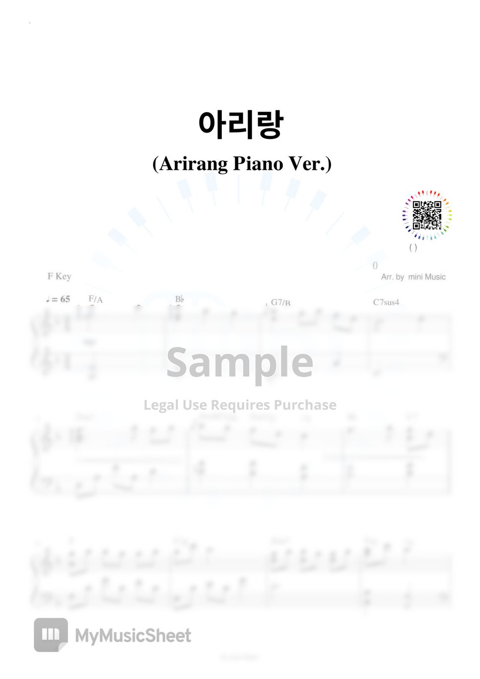 Korea Traditional Music - 아리랑 (Arirang) (Piano Ver.) by mini Music