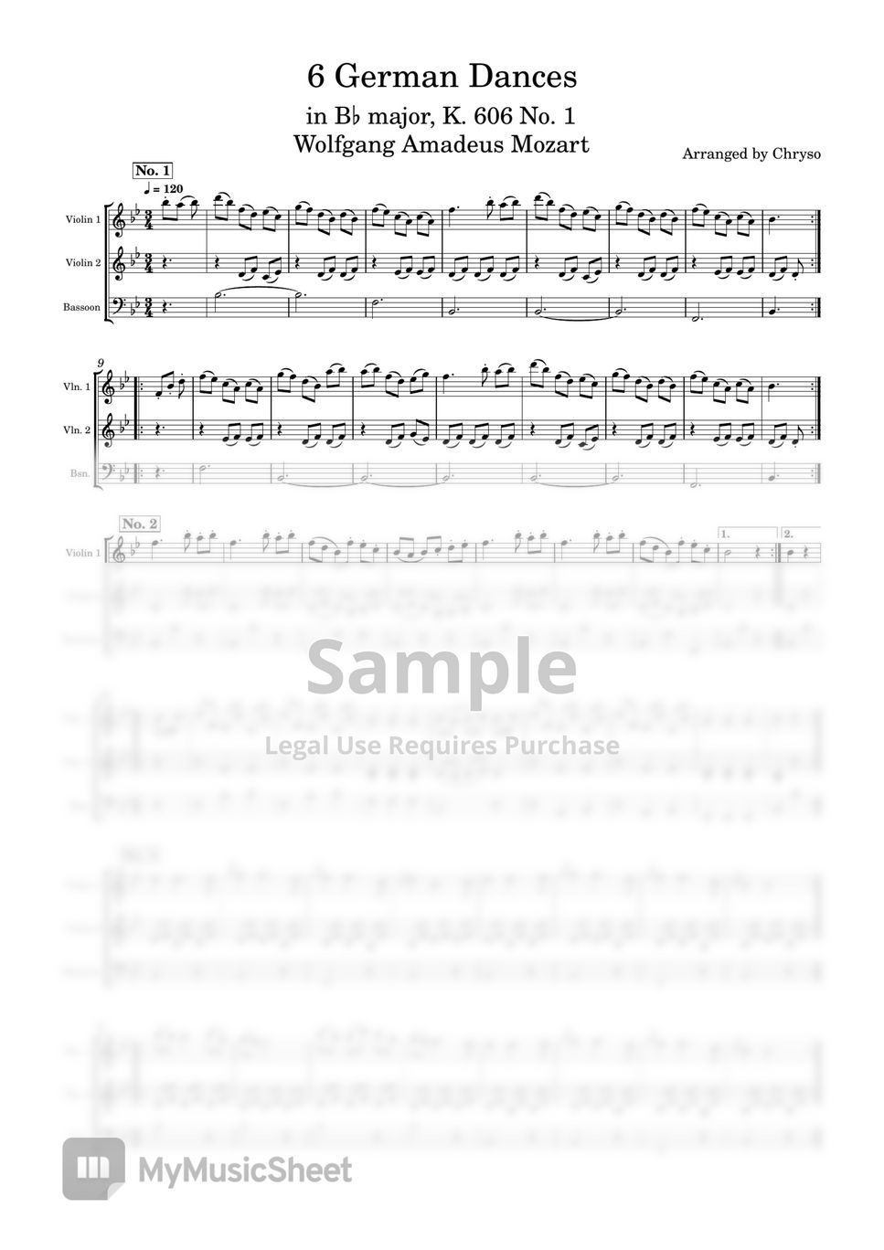 Wolfgang Amadeus Mozart - 52. 6 German Dances (pdf) by Chryso_Chrysoberyl