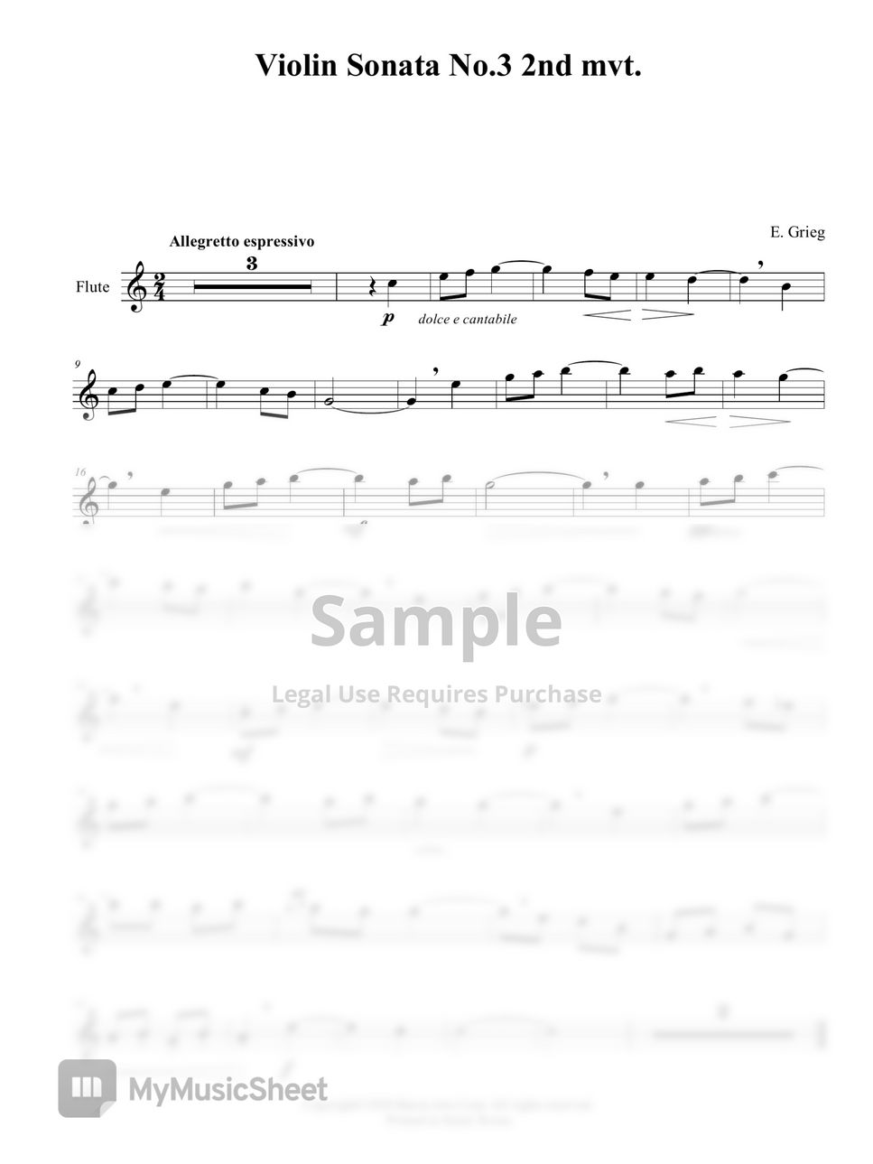 E. Grieg - Violin Sonata Op.45 2nd mvt. (Flute Solo, Piano) (플룻 솔로) by 바론아트