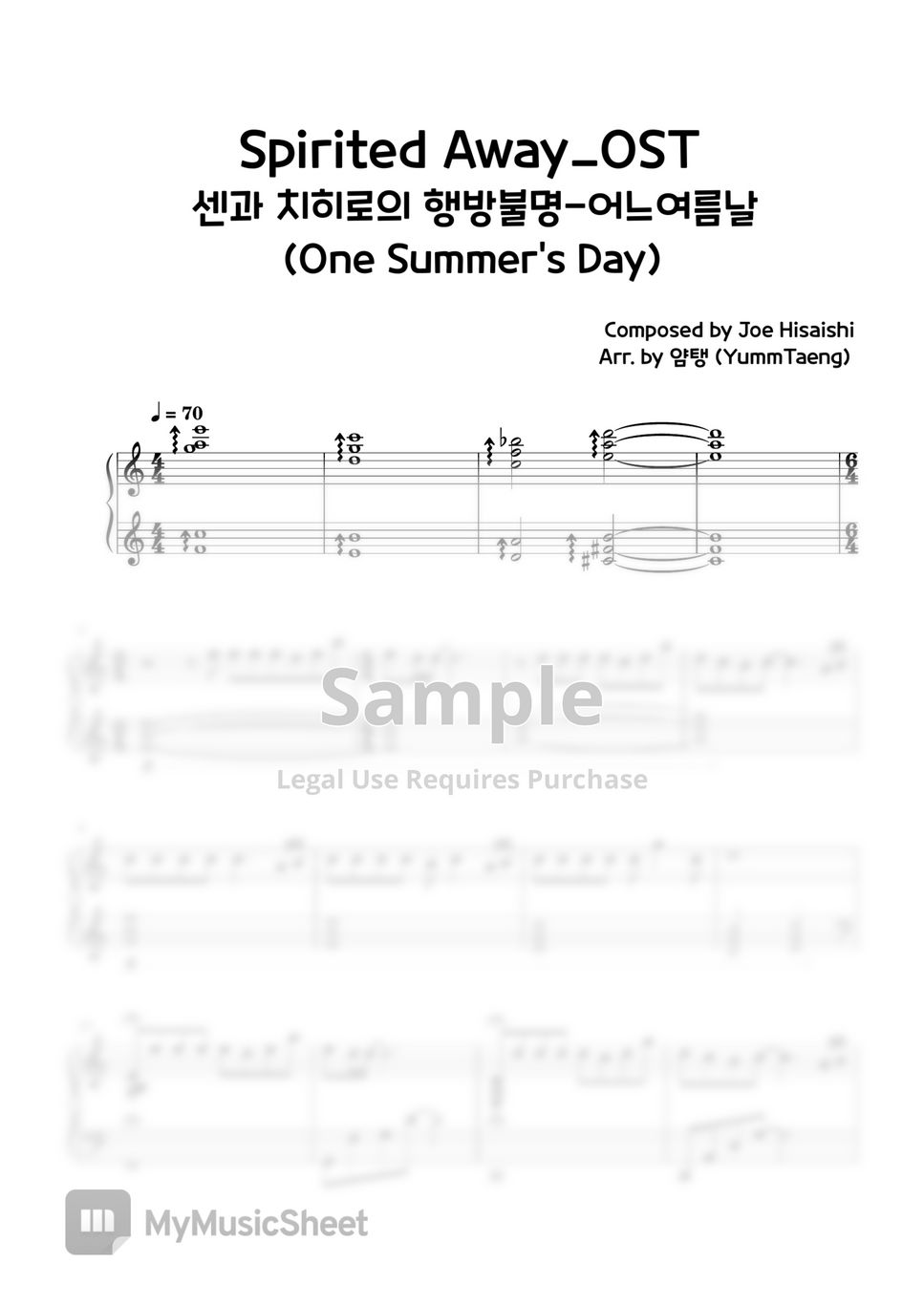 Joe Hisaishi - one summer's day by YummTaeng