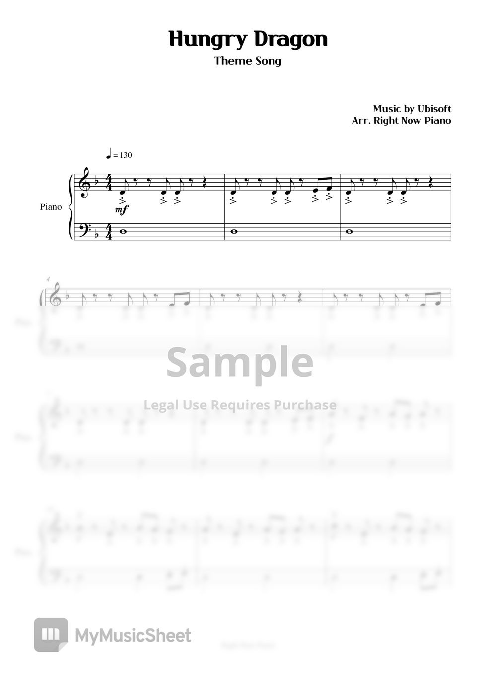 Hungry Dragon - Theme Song Sheets by Right Now Piano