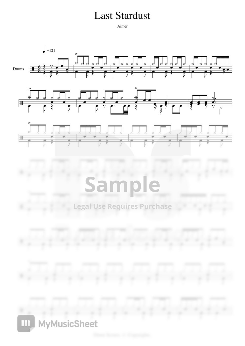 Aimer - Last Stardust (鼓譜) by Scoresdrum