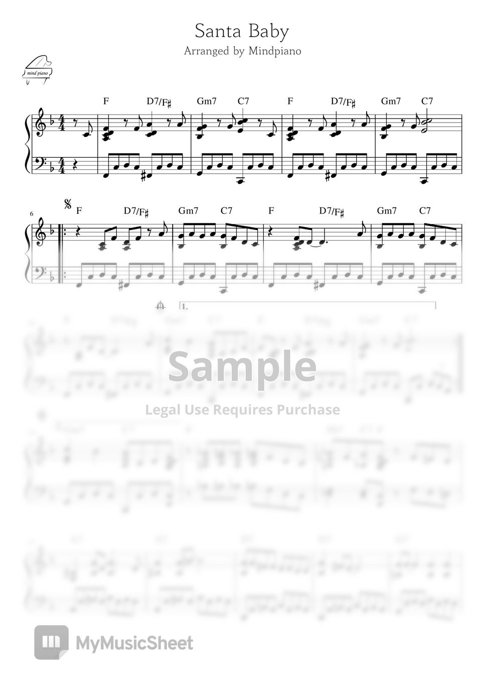 Michael buble santa baby swing jazz carol sheets by mindpiano