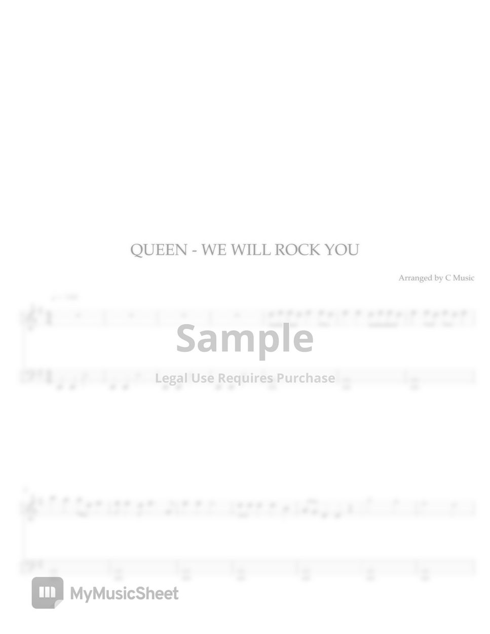 Queen - We Will Rock You (Easy Version) by C Music