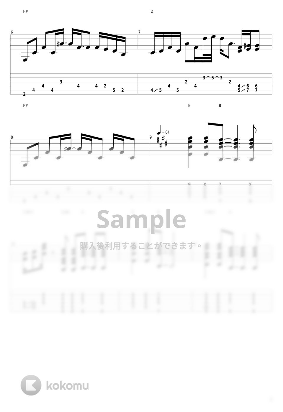 Red Hot Chili Peppers Under The Bridge タブ + 五線譜 by guitar cover with tab