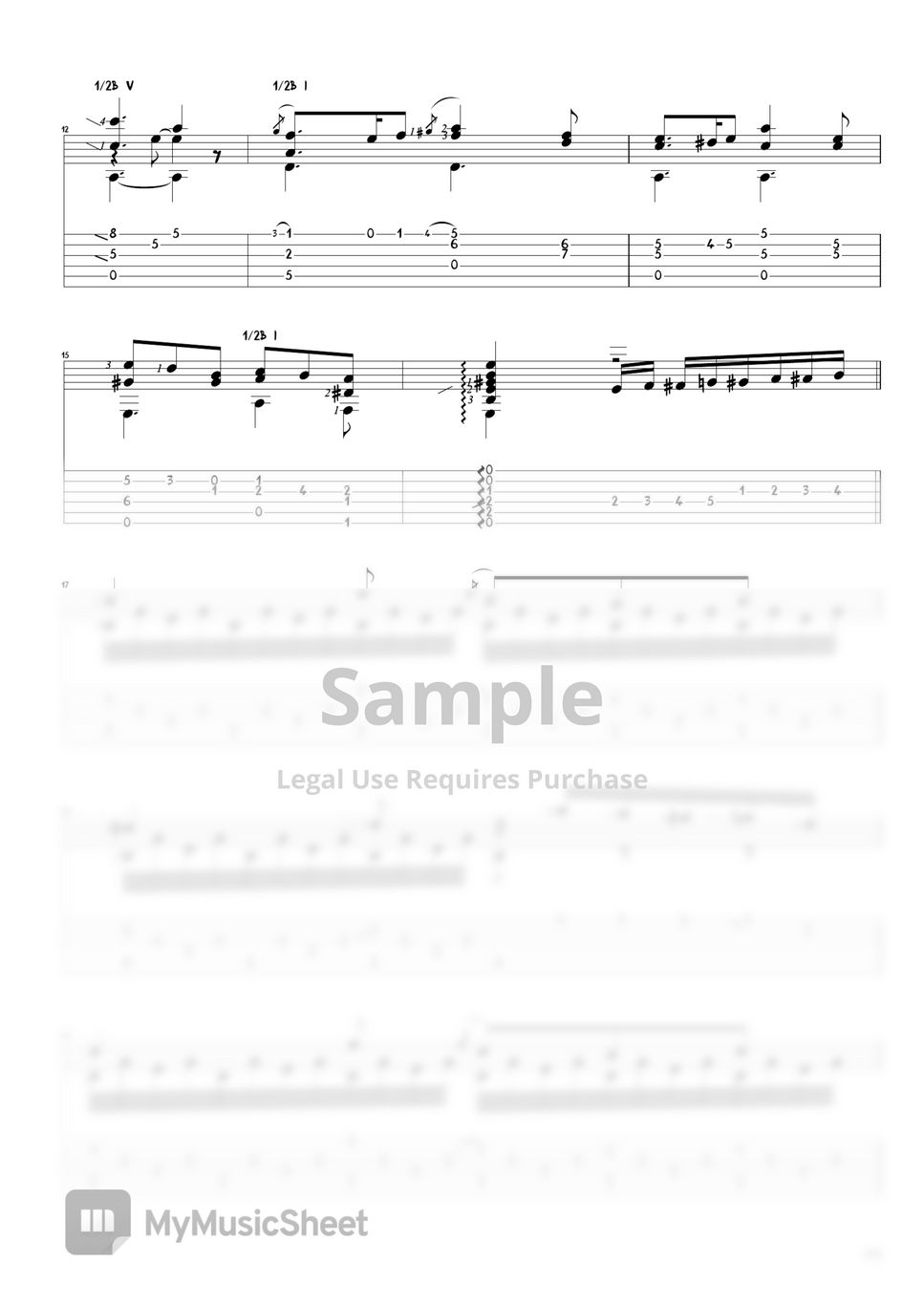 Niccolò Paganini - Romance Tab + 1staff by Agape Guitar