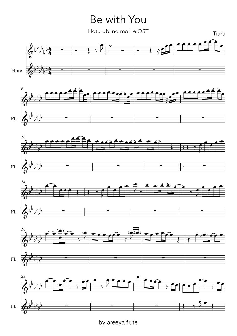 Tiara Be with You Sheet by areeya flute
