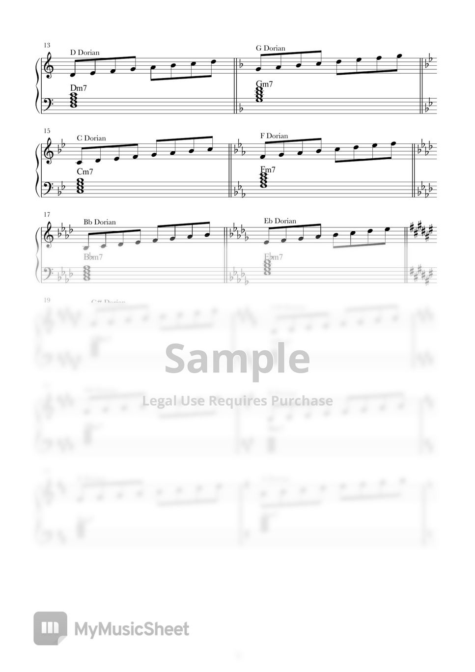 Music Therapist Jihye Lee - Mode scale 12keys (오른손 스케일 왼손 코드) Sheets by ...