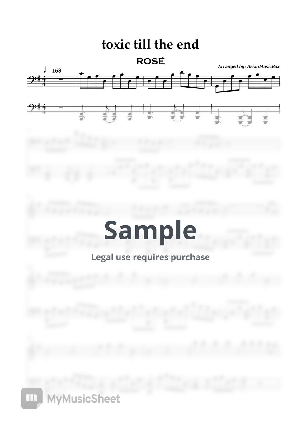 Ros toxic till the end sheet music by asianmusicbox