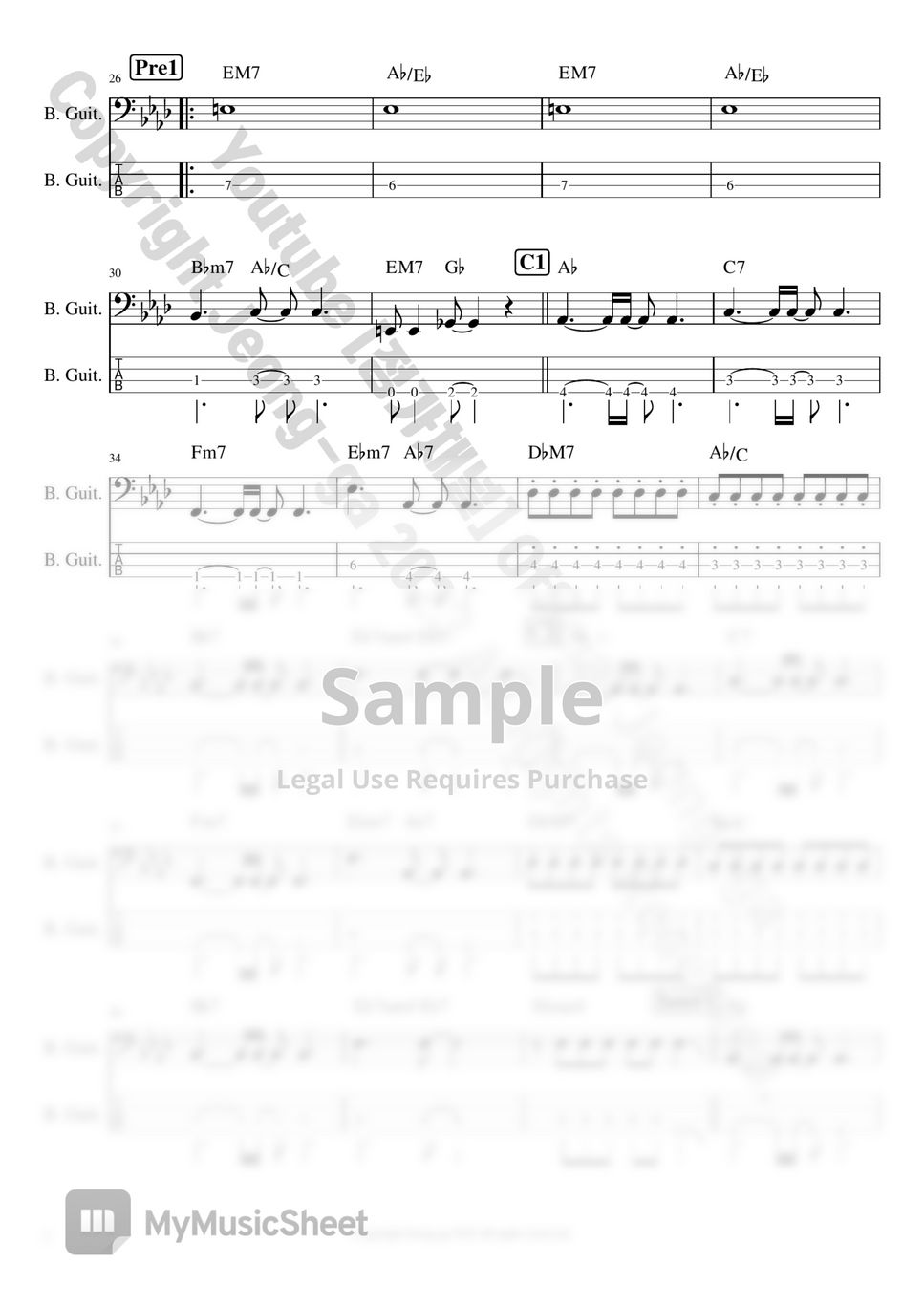  bassguitar sheet music by 