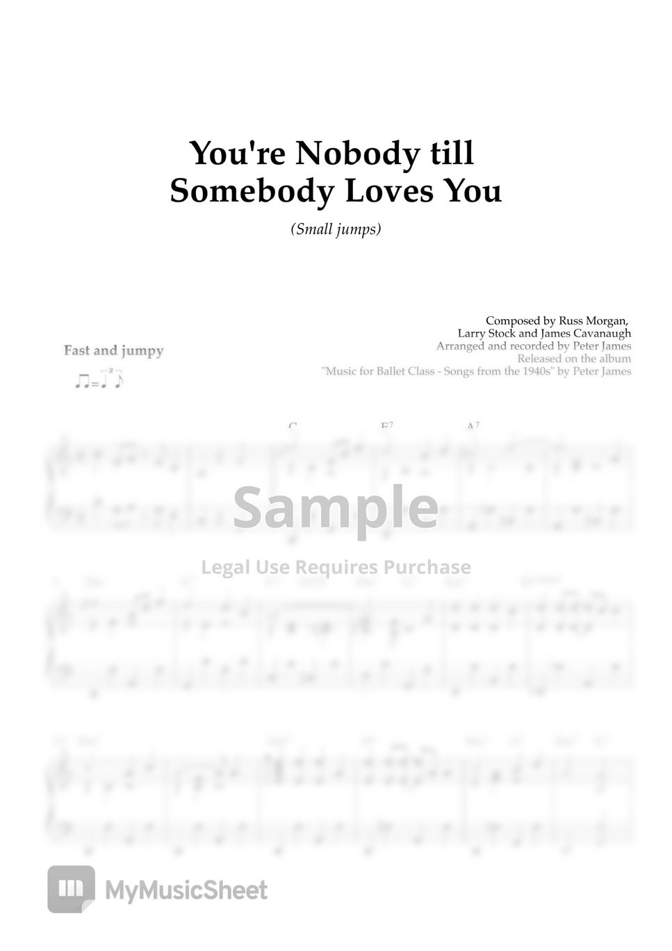 Russ Morgan, Larry Stock, James Cavanaugh - You're Nobody till Somebody Loves You by Peter James