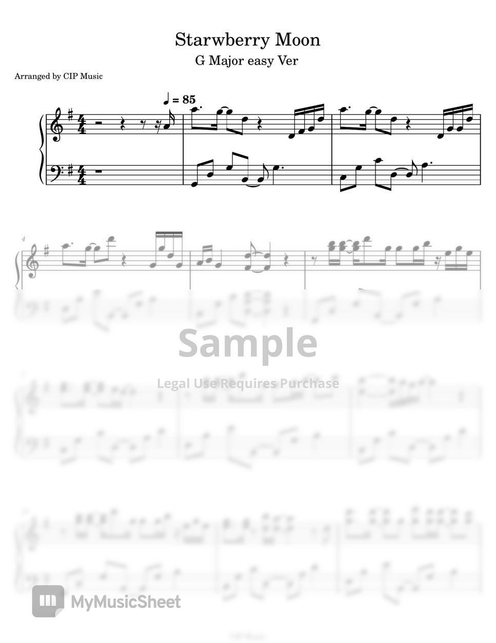 IU Strawberry Moon (Easy Ver) Sheets by CIP Music