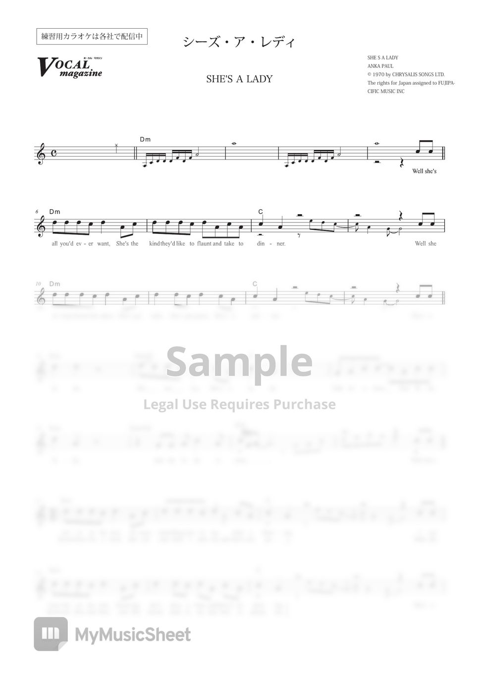 tom-jones-she-s-a-lady-vocal-magazine-sheets-by-far-east-island-record