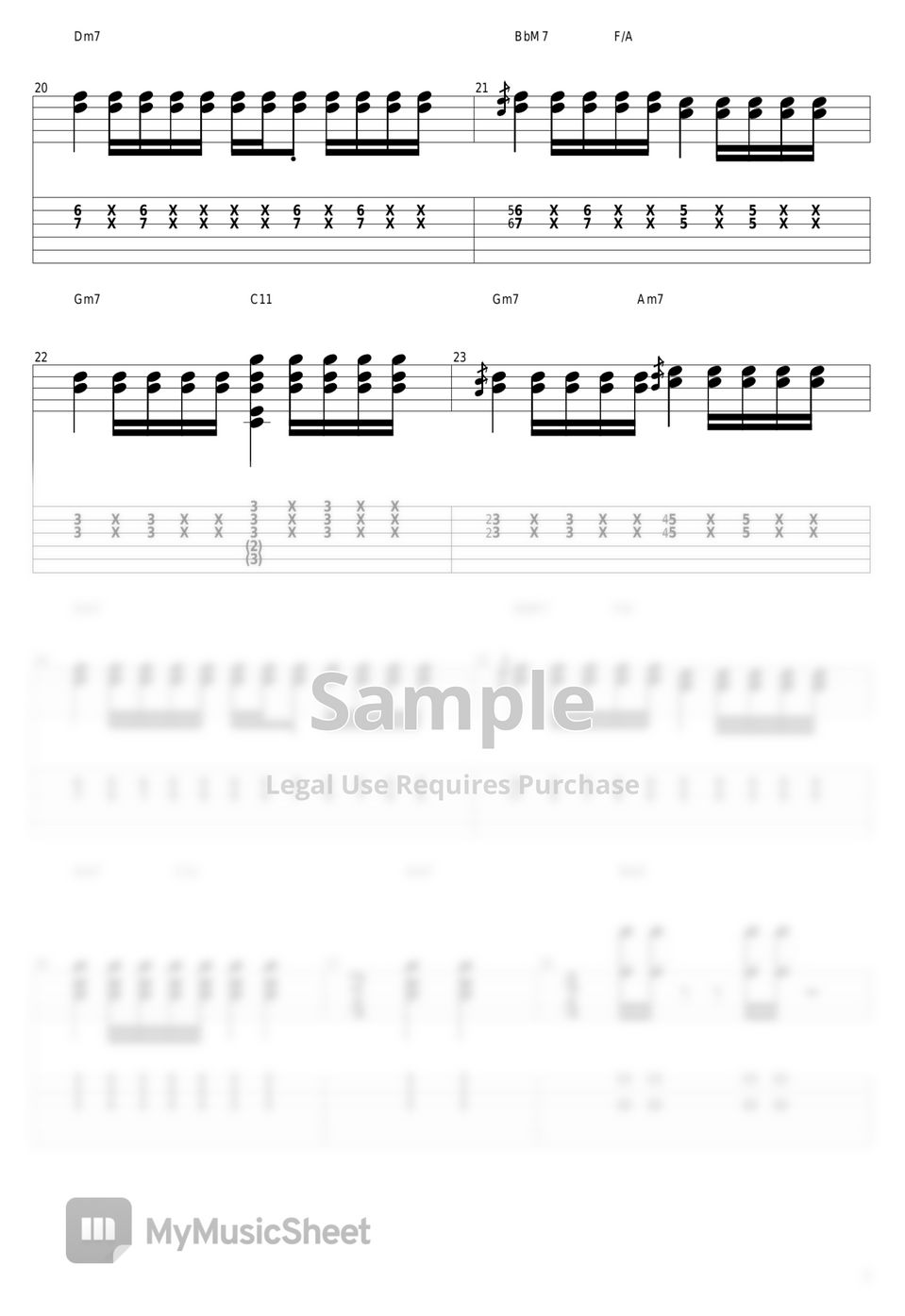 Miki Matsubara - stay with me エレクトリックギタータブ+五線譜PDF