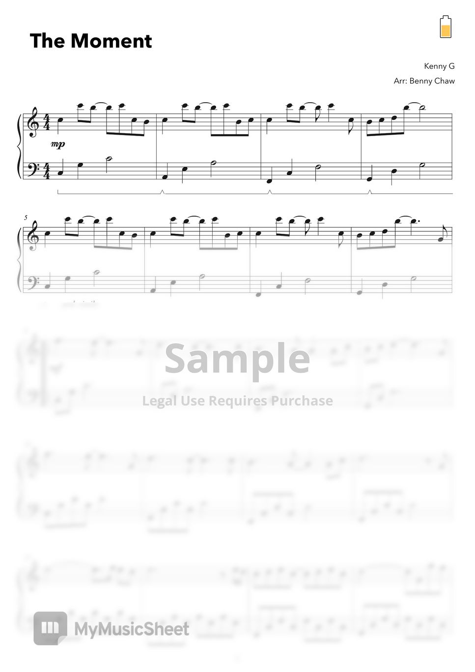 Kenny G The Moment Spartito by Benny Chaw