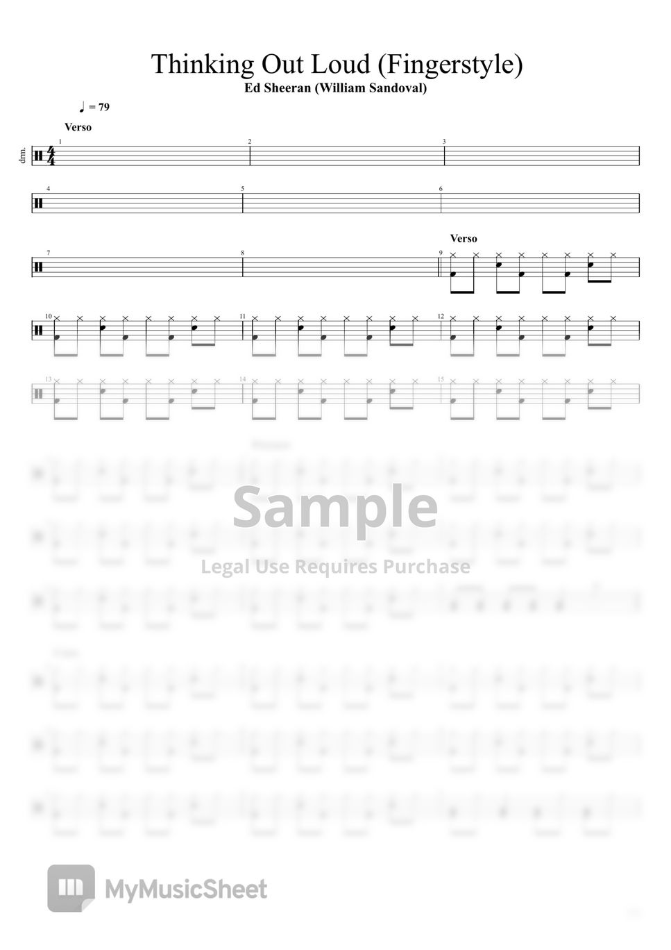 Ed Sheeran - Thinking Out Loud (Drumkit) by William Sandoval
