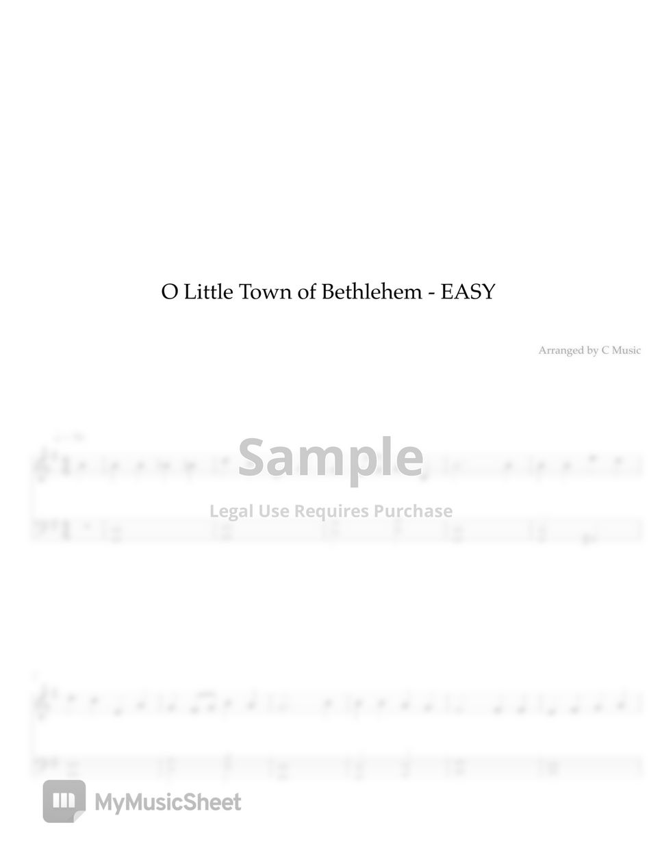 Phillips Brooks - O Little Town of Bethlehem (Easy Version) by C Music