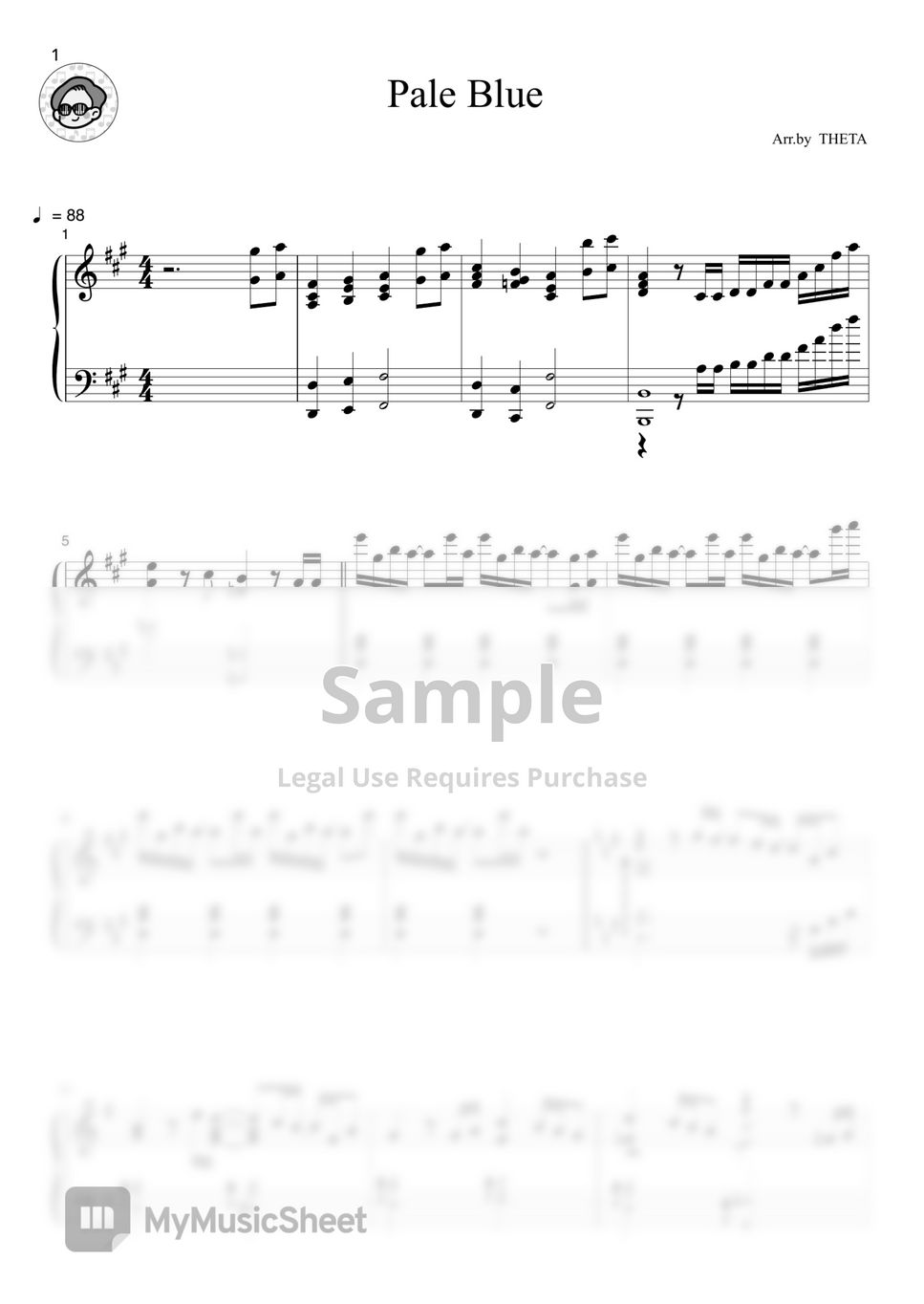 Yonedu Kenshi Pale Bule Sheets by THETA PIANO