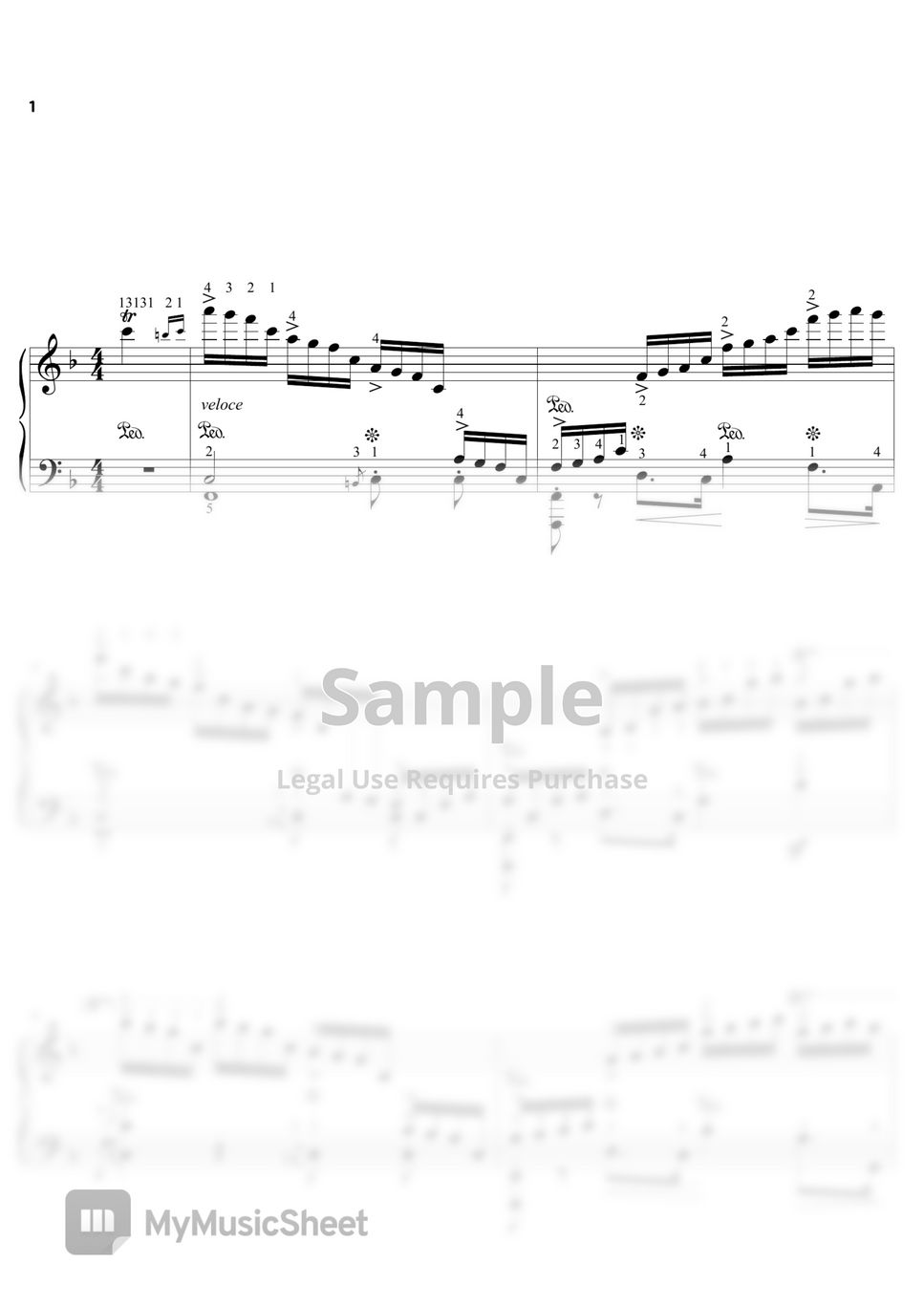 Chopin - Chopin Etude Op.10 No.8 (햇빛) (원곡 풀버전 (일반악보)  (손가락번호, 페달, 셈여림, 다이나믹 모두 적혀있음)) by 3분피아노