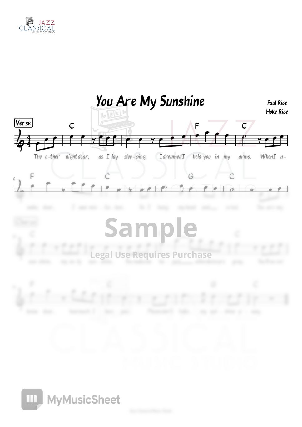 Paul Rice & Hoke Rice - You Are My Sunshine by Jazz Classical Music Studio
