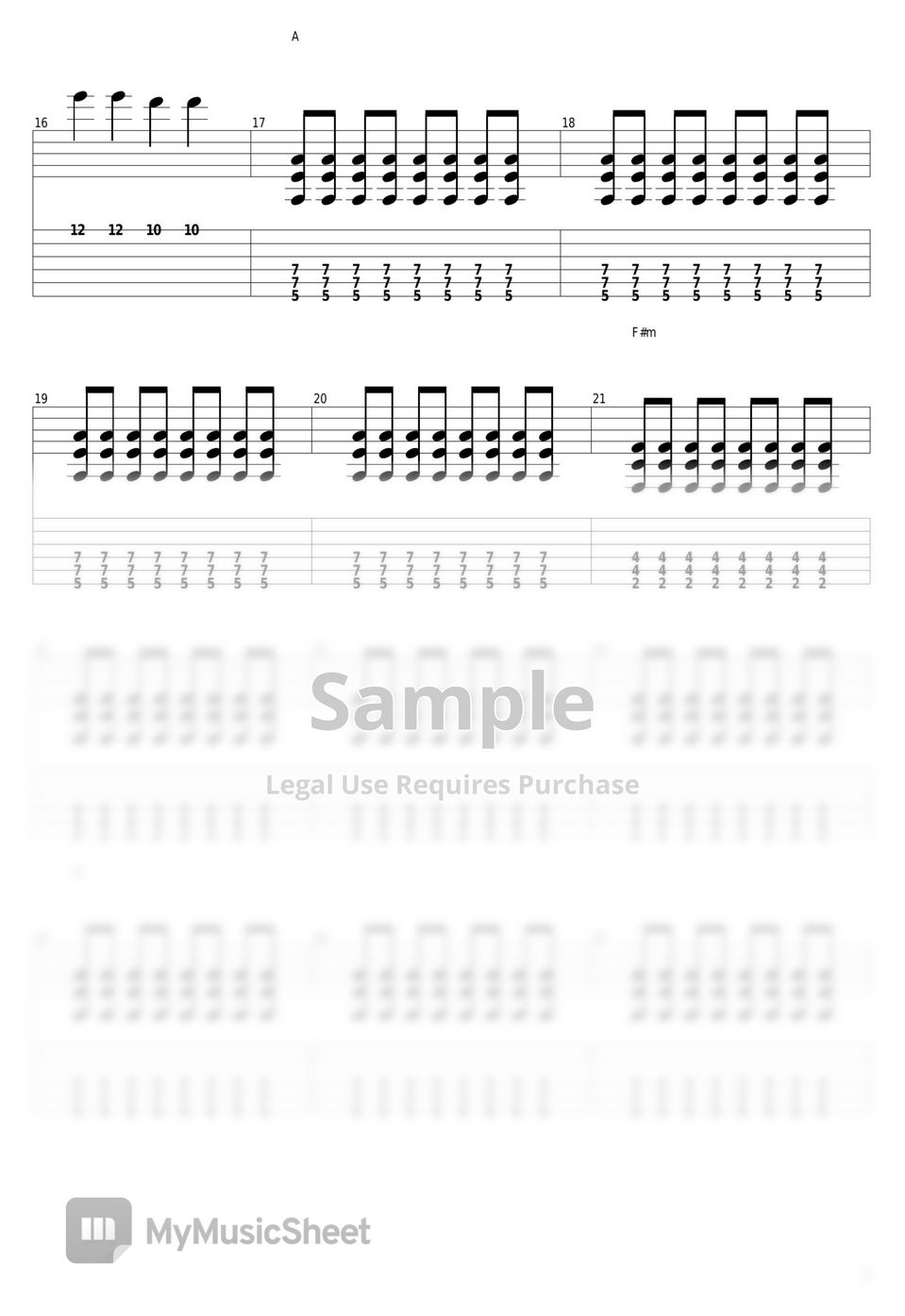 Surf Curse - Freaks タブ+五線譜 by guitar cover with tab