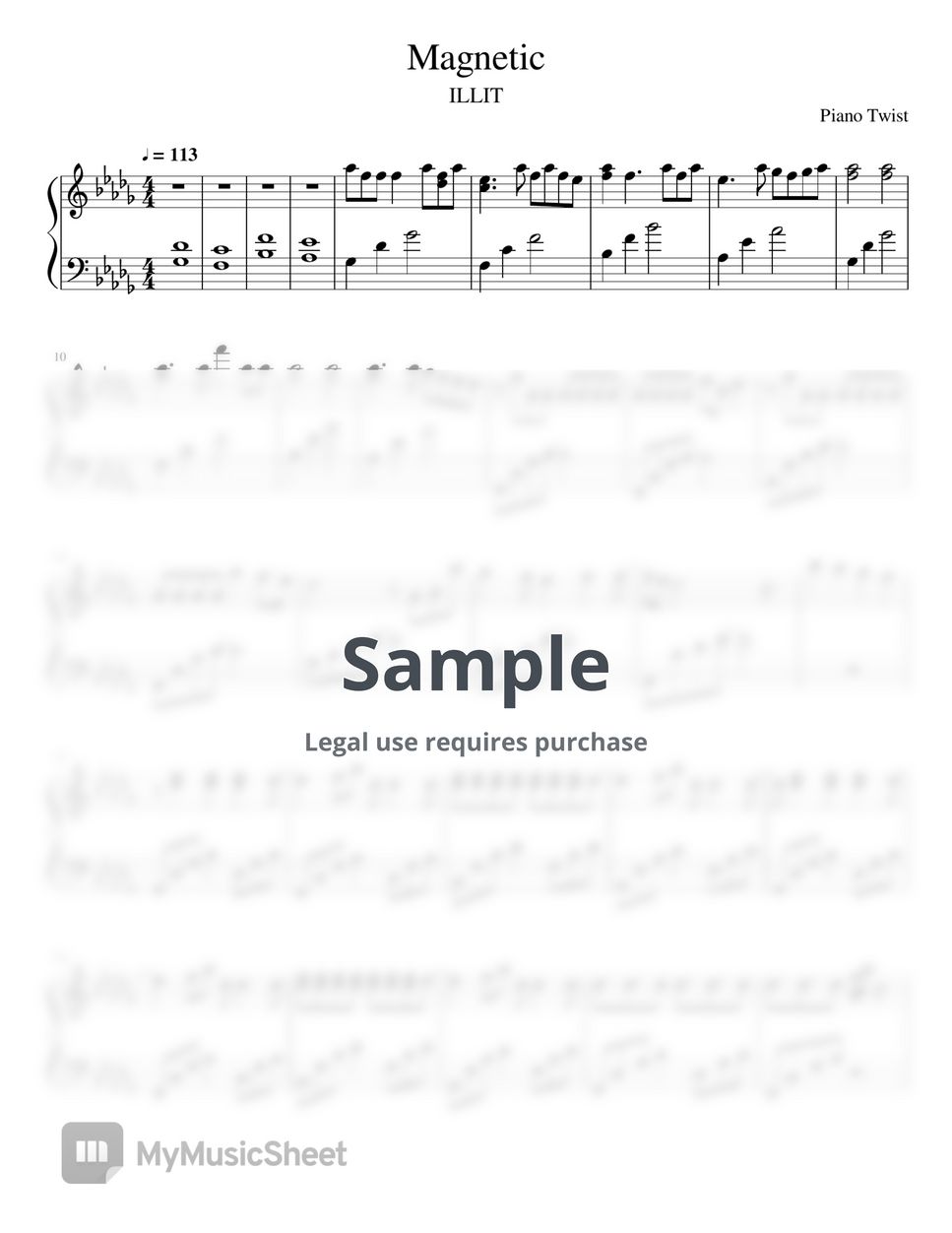 ILLIT - Magentic Sheets by Piano Twist