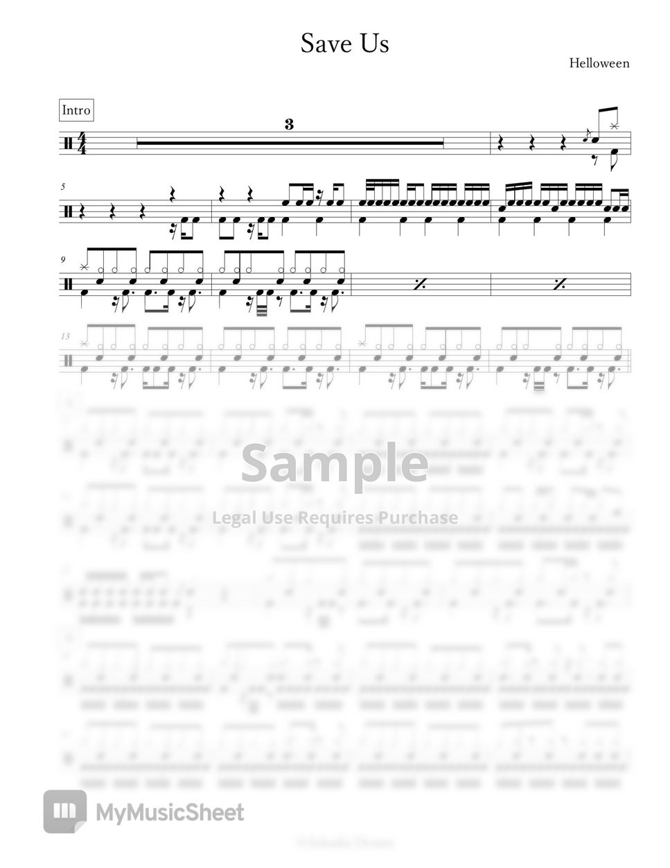 Helloween - Save Us Sheets by Arkadia Drums