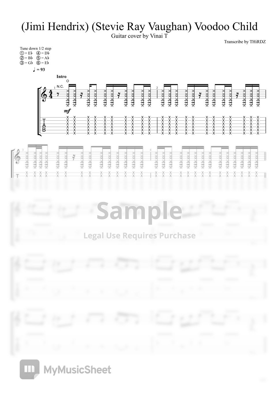 voodoo child guitar chords