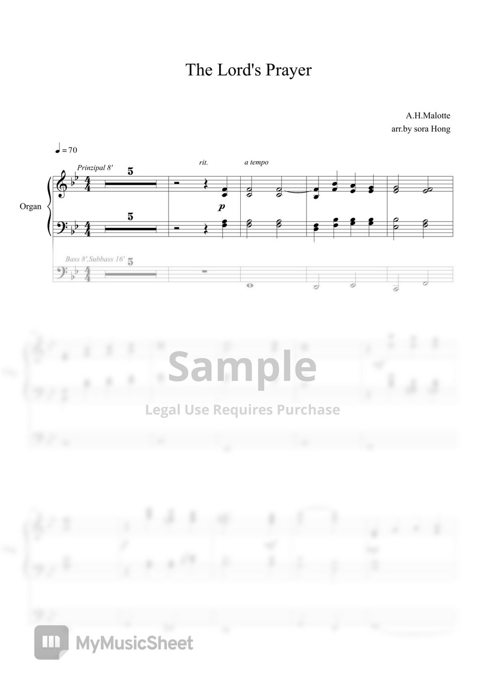 A.H.Malotte - The Lord's Prayer(주기도문) (Choir,Organ,Pno(4부합창,오르간,피아노)) by sora Hong