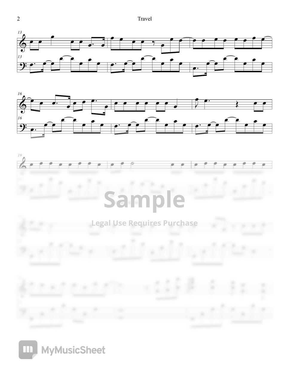Bol4 travel easy key sheets by lunar piano