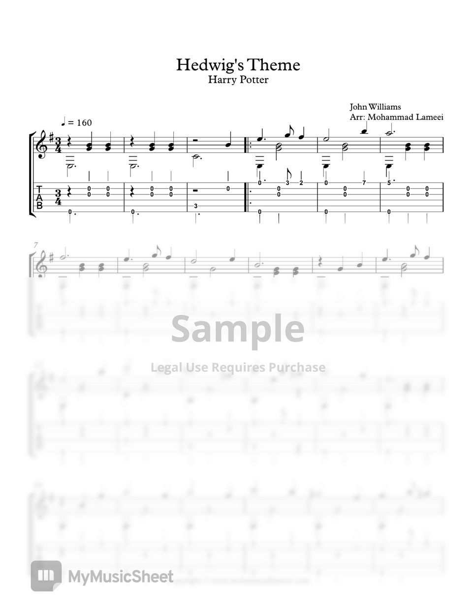 Tablature Harry Potter Main Theme (Easy Version) de John Williams (Guitar  Pro) - Guitare seule