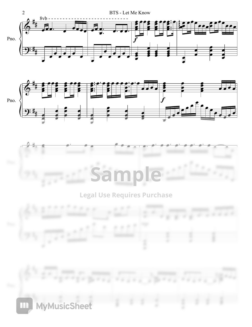 Bts let me know sheets