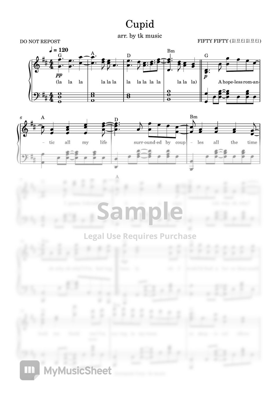FIFTY FIFTY (피프티피프티) - Cupid (Twin Version) Sheets by tk music
