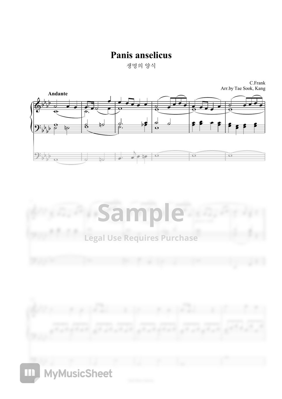 C.Frank - Panis Anselicus (organ solo) 楽譜 by TS Kang