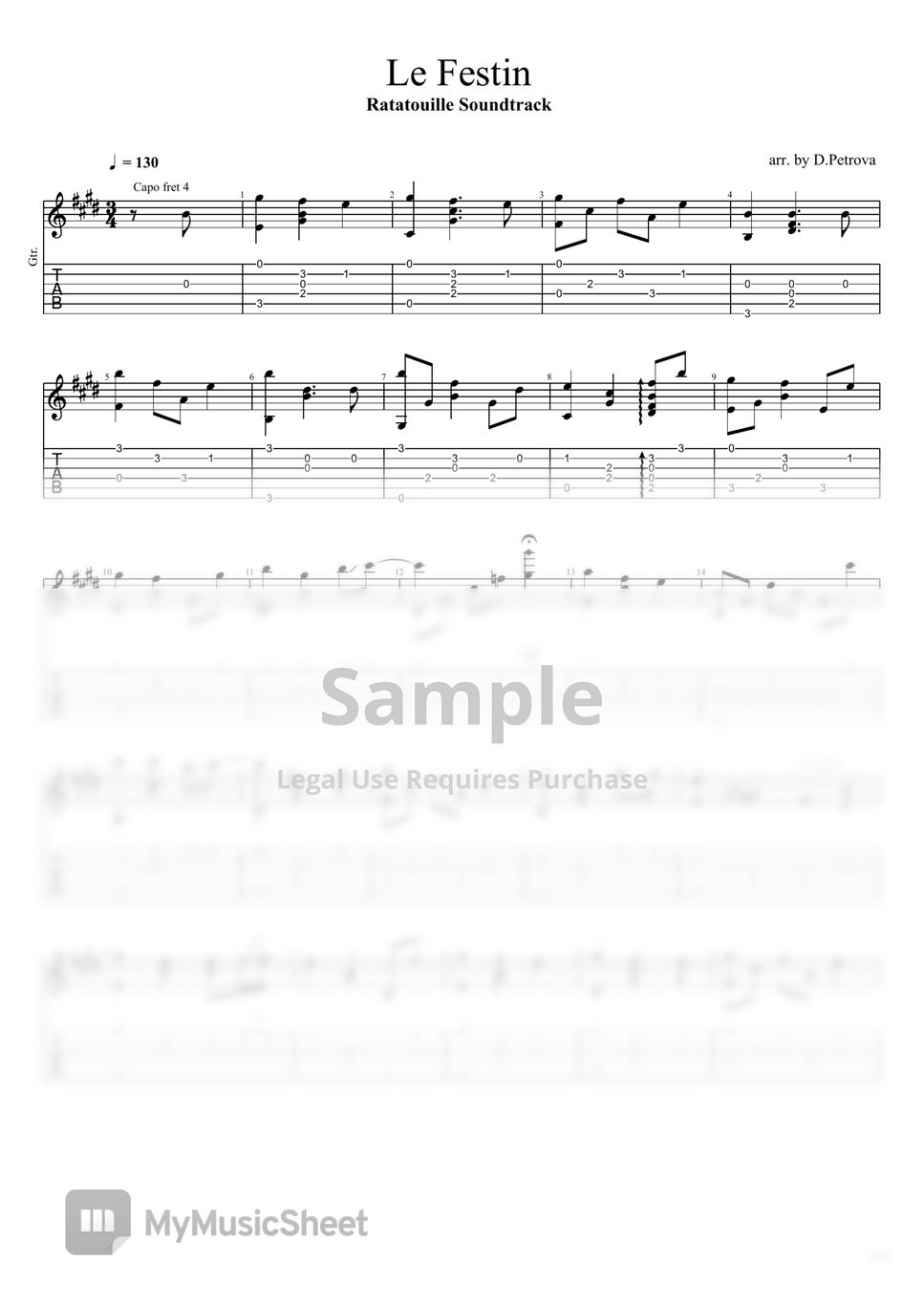 from Disney Ratatouille Le Festin (Fingerstyle Guitar Arrangement